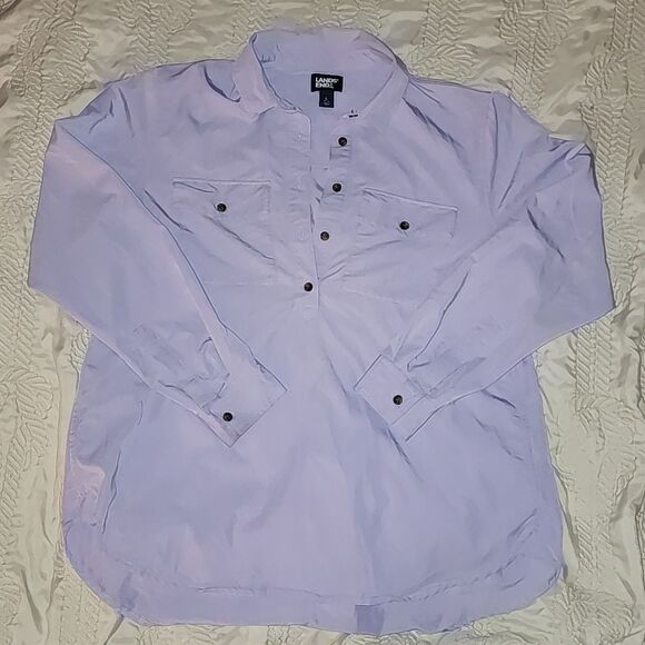 LL Bean lilac Long Sleeve Tunic Top size 14 - Picture 1 of 12